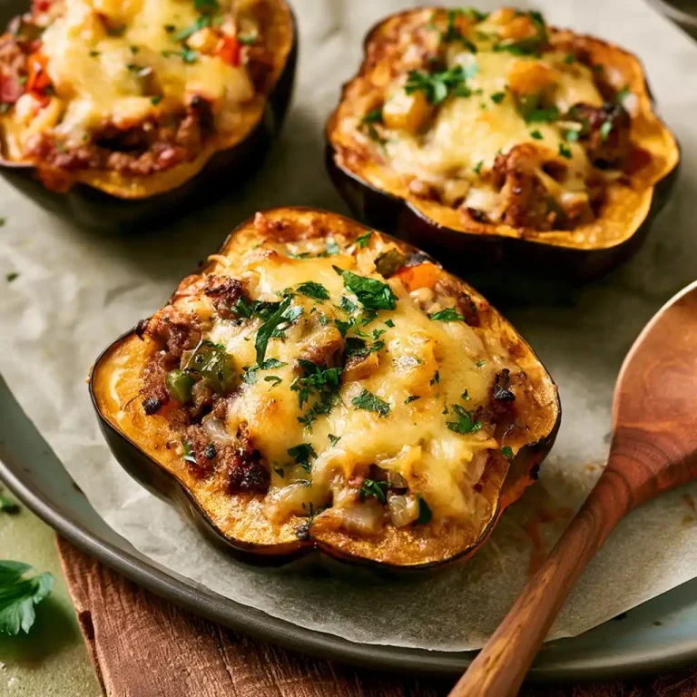 Stuffed Acorn Squash with Ground Beef